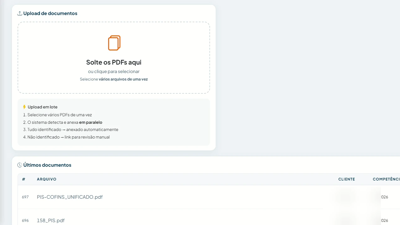 Central de documentos do TaskPrime